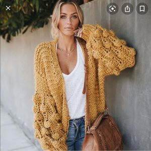 Vici dolls bubbles sleeve cardigan sweater